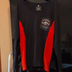 Black & Red Long-Sleeve Kids Top